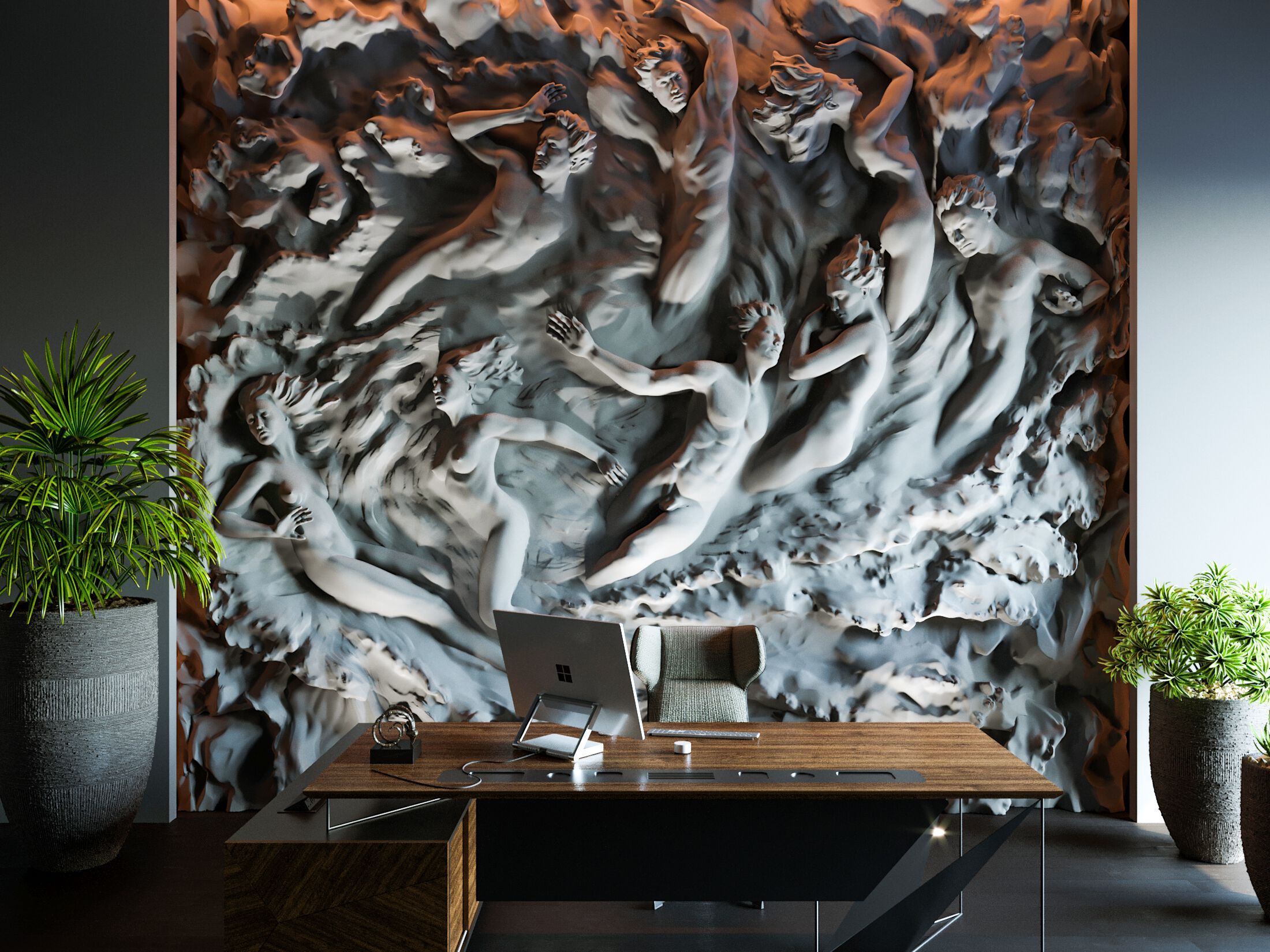 Трехмерная декоративная гипсовая панель WallDeco DEVIL'S ADVOCATE ARCH-00047653