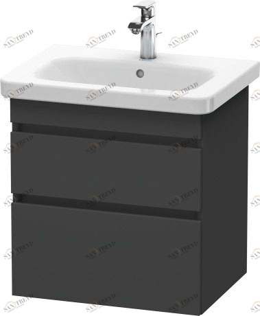 DS648004949 Тумбочка подвесная DuraStyle #DS6480 580 x 448 мм Графит матовый, декор Duravit