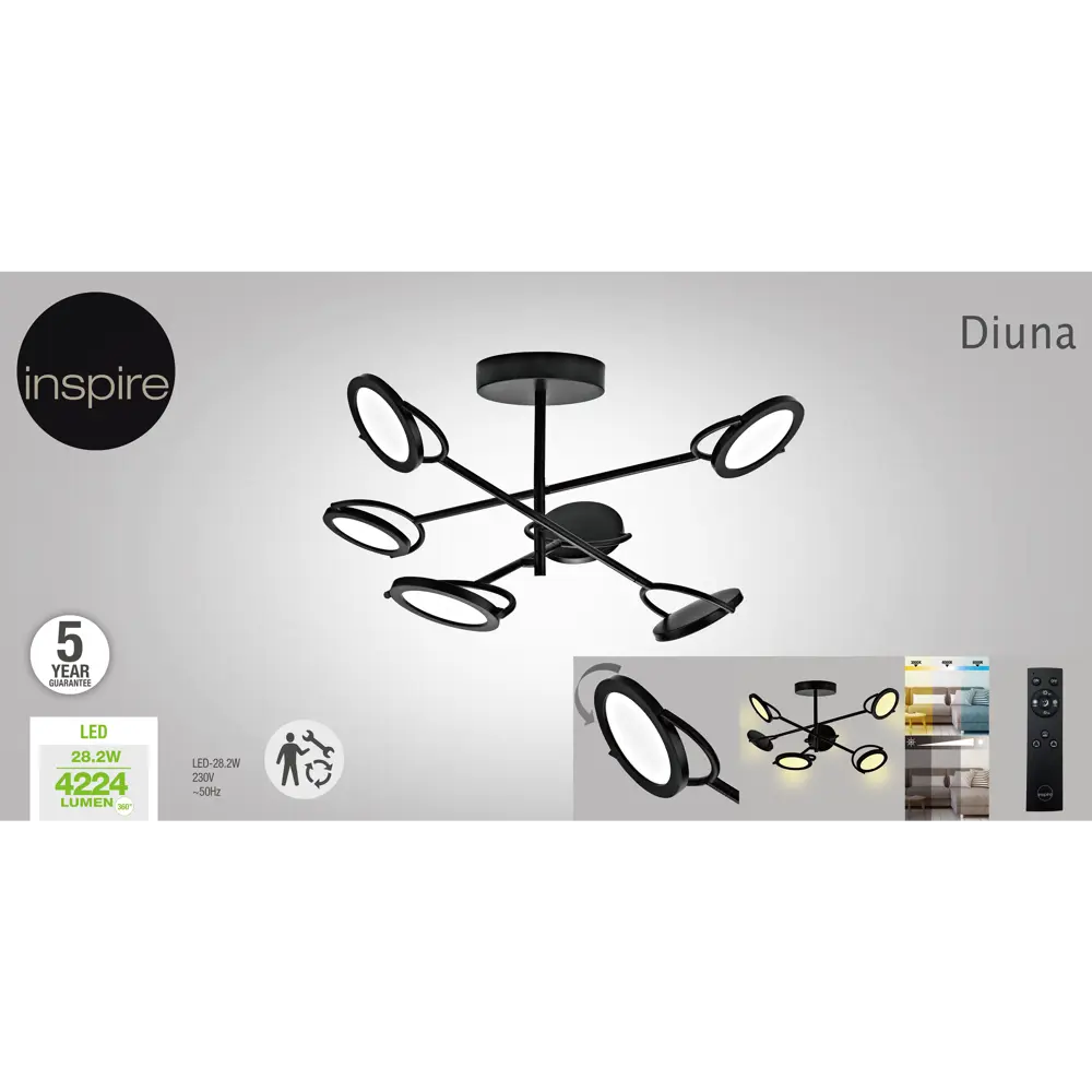 INSPIRE Diuna - подвесная люстра с регулируемыми светильниками 83612687 STLM-0042691 - Вид №6