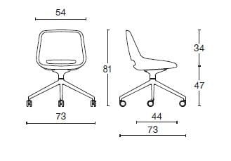 Офисное кресло из ткани с 4 спицами Diemme Clea ARCH-00023273 - Вид №6