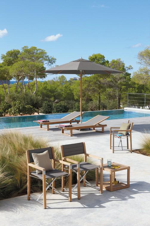 MNST1301 Зонтик teak центральный полюс teak 300x400 серо-коричневый Manutti Umbrellas  - Вид №1