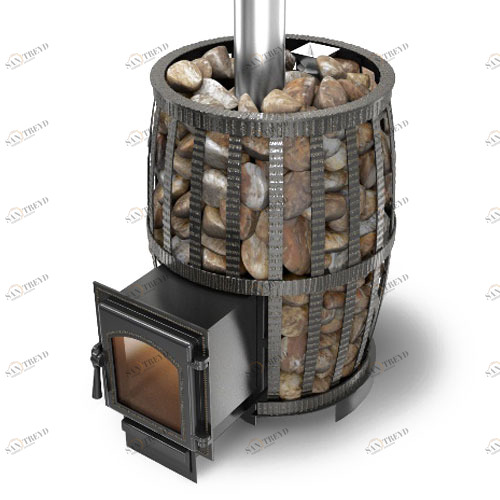 Печь для бани Везувий Легенда Русский пар Ковка 24 (270) с закрытой каменкой 6416