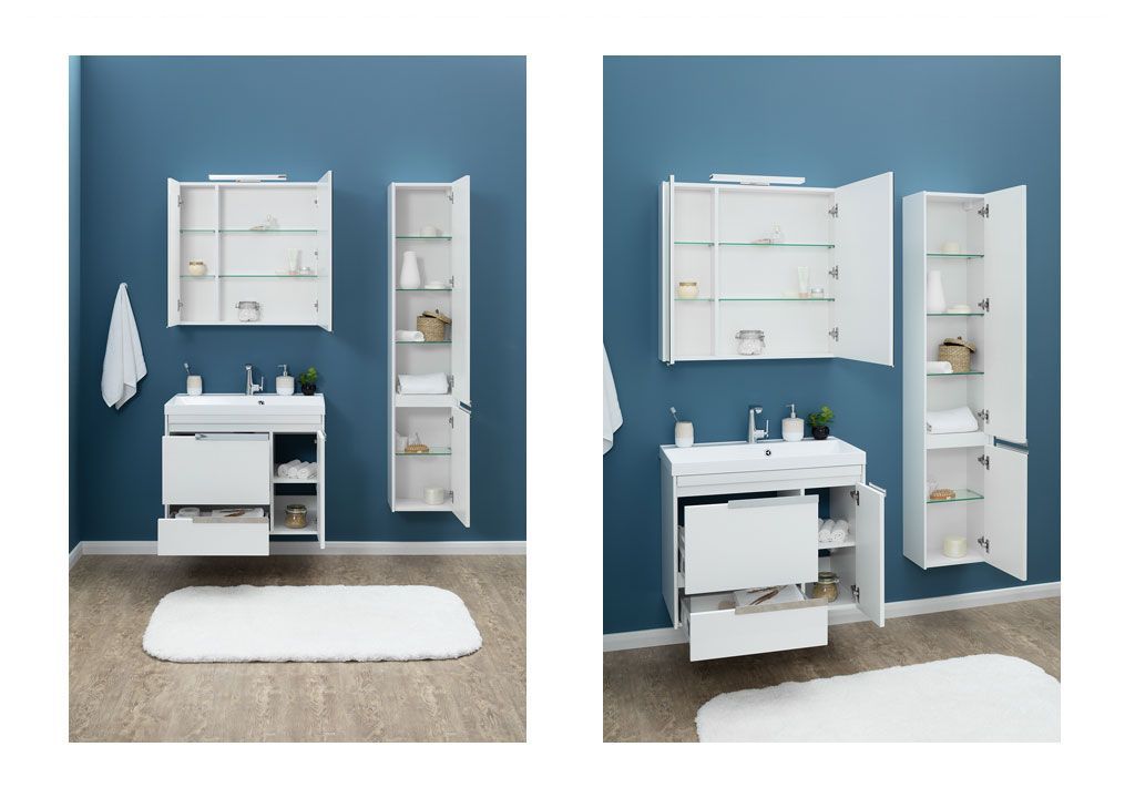 Шкаф-пенал для ванной Aquanet Тиволи 35 белый 00180069 - Вид №4