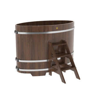 1294 Купель овальная из дуба 0,92х1,66х1,2 морёная Alyarus