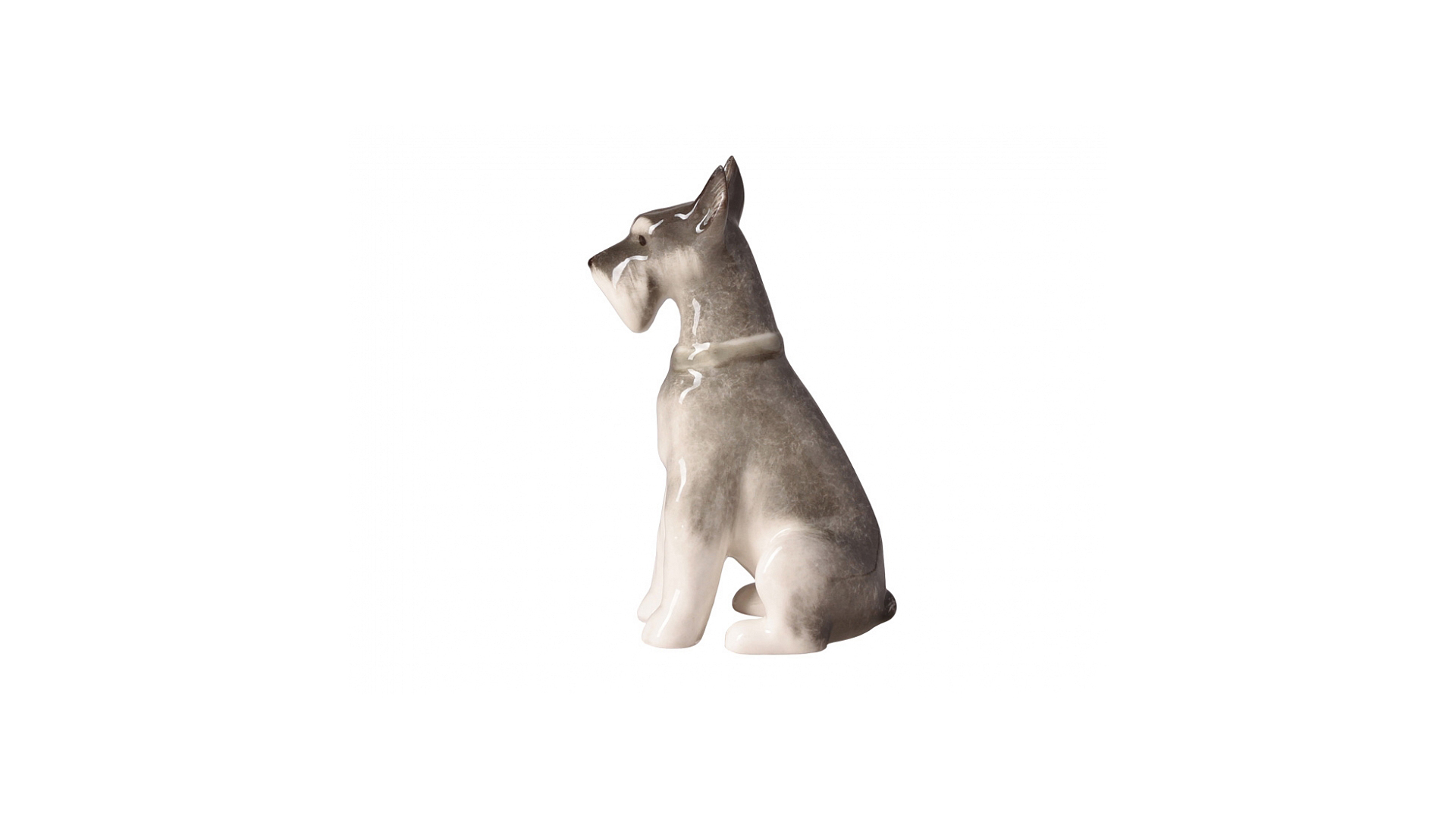 10592310 Императорский фарфоровый завод Скульптура "Цвергшнауцер сидящий" "Нора" Фарфор твердый  - Вид №2