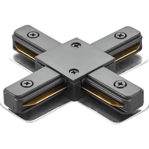 Коннектор для соединения трековых шинопроводов Х-образный Wolta WTL-XC/01B, цвет белый