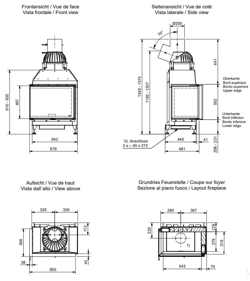 Стальной дровяной угловой камин RÜEGG K ARCH-00059142 - Вид №2