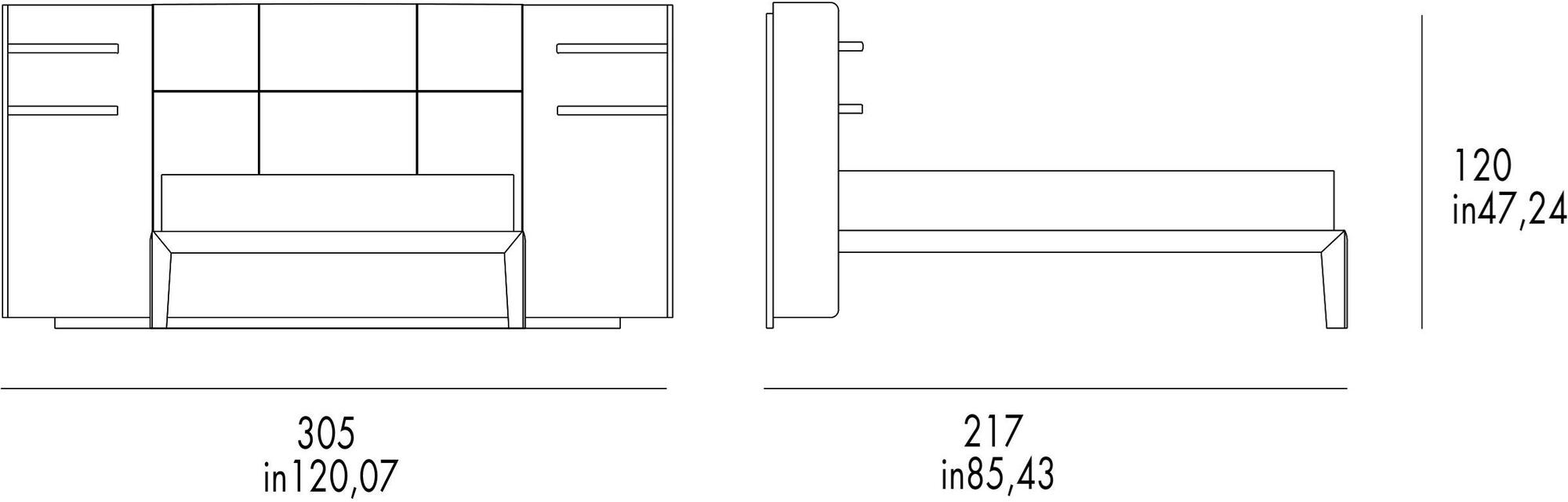 Grilli Двуспальная кровать со встроенными прикроватными тумбочками York 710117 - Вид №4