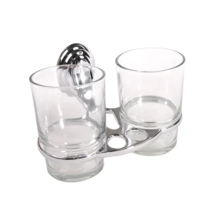 Стакан для зубных щеток Аквалиния 6868 стекло цвет хром