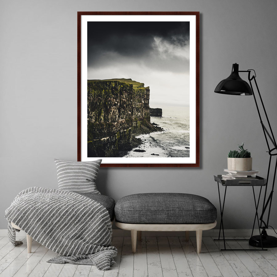 Фотокартина в деревянной раме 130х102 см The Cliff in Northern Ireland КАРТИНЫ В КВАРТИРУ  264730 Бежевый;белый;черный;разноцветный  - Вид №2