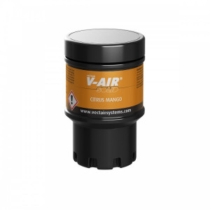 V-SOLID CITRUS (Цитрус манго) VECTAIR SYSTEMS Автоматический ароматизатор воздуха V-AIR SOLID – Цитрус манго Желтый черный (упаковка)
