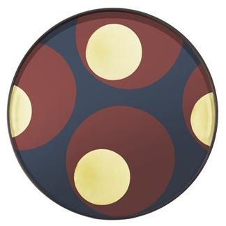 Ethnicraft Круглый поднос из дерева и стекла Urban geometry 20933 - Вид №1