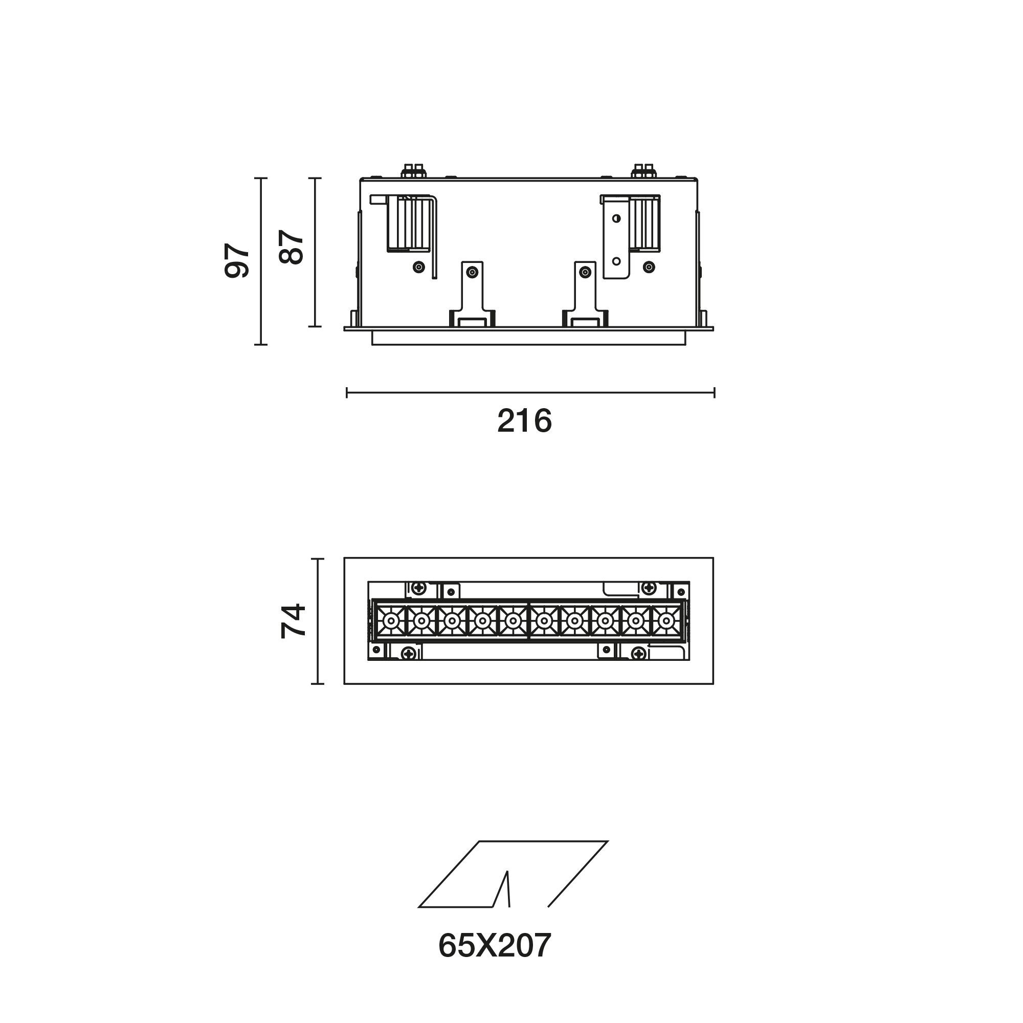 Утопленный литой алюминиевый подвесной светильник iGuzzini Laser Blade XS ARCH-00005558 - Вид №5