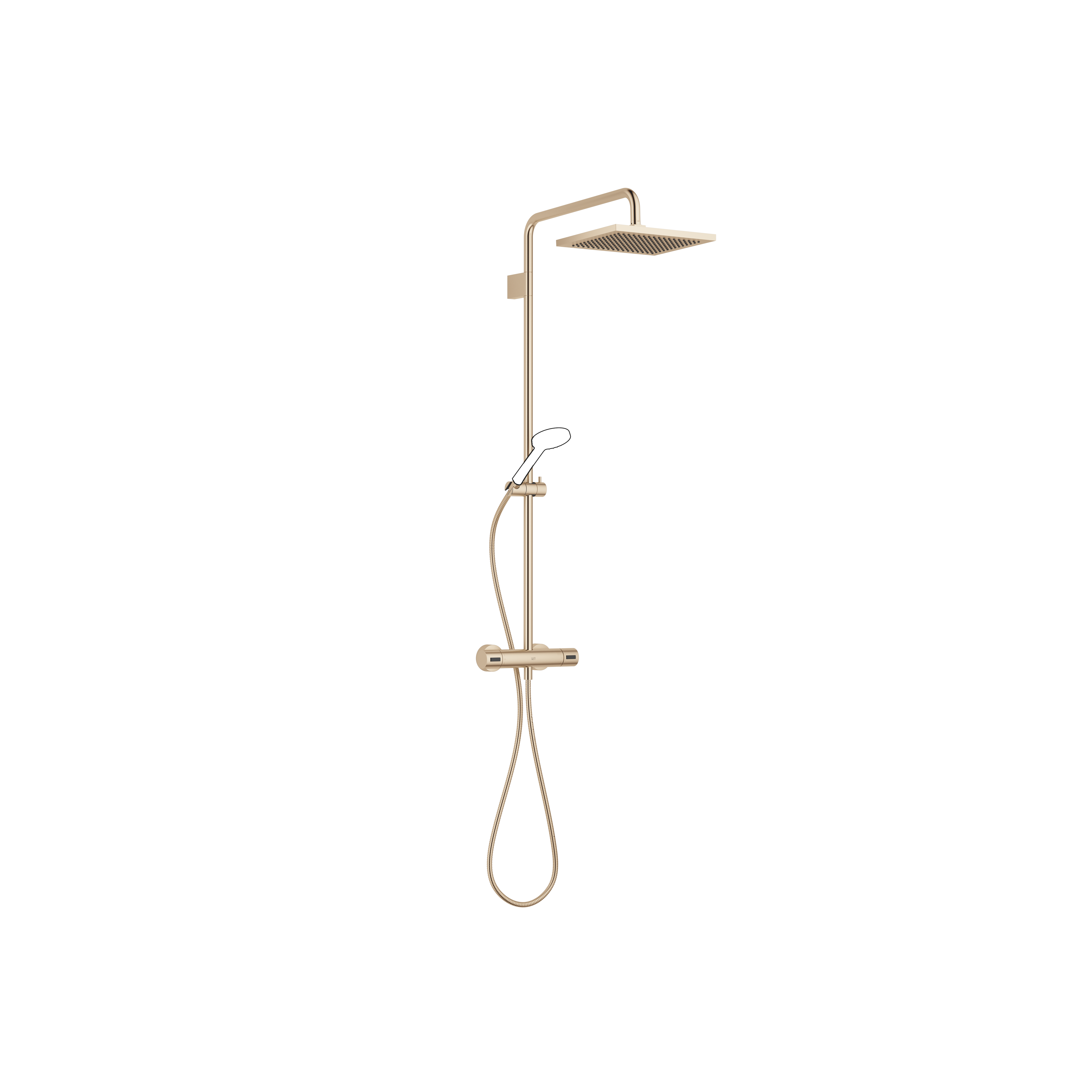 Showerpipe с термостатом для душа без ручного душа FlowReduce - Brushed Champagne (22-каратное золото) DornBracht 34458980-46
