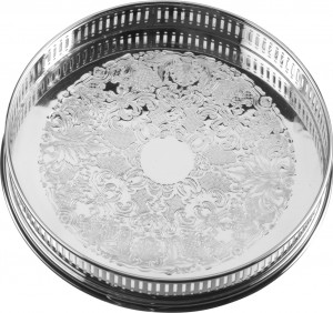 10590129 Arthur Price Поднос круглый Arthur Price "Тиснение" 25см (посеребрение), п/к Посеребрение