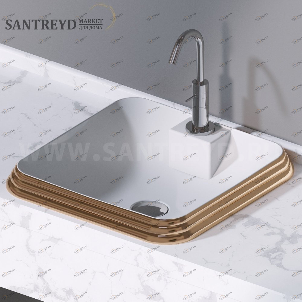 L610255 Накладная раковина под столешницу  квадратная A. e T. Italia GLASS AeT ITALIA