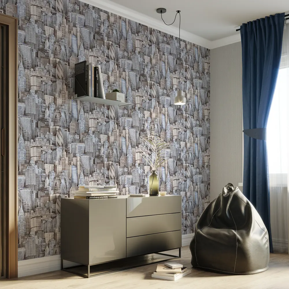 Обои флизелиновые Home Color Town серые 1.06 м HC31089-14 82912505 STLM-2173191 - Вид №3