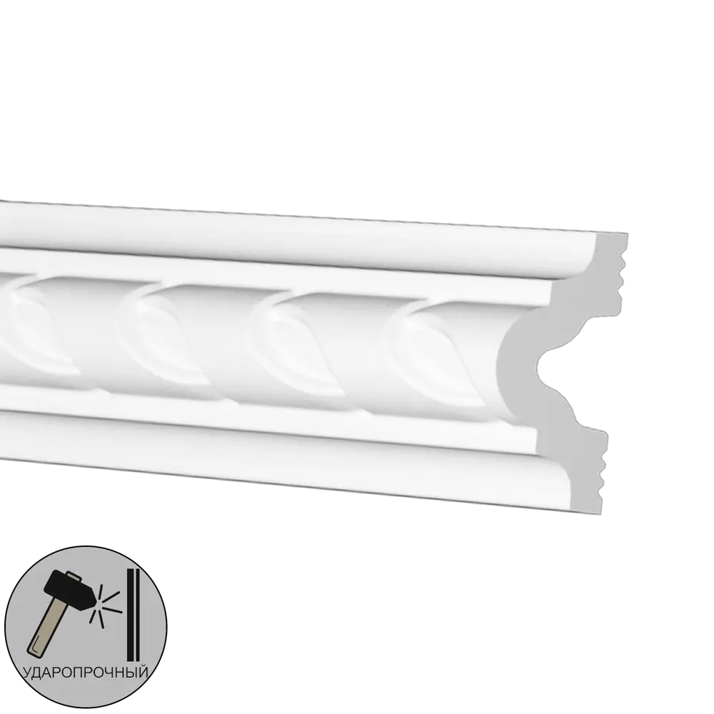 Молдинг полистирол ударопрочный Format 18002D белый 18x40x2000 мм STLM-2143391 - Вид №1