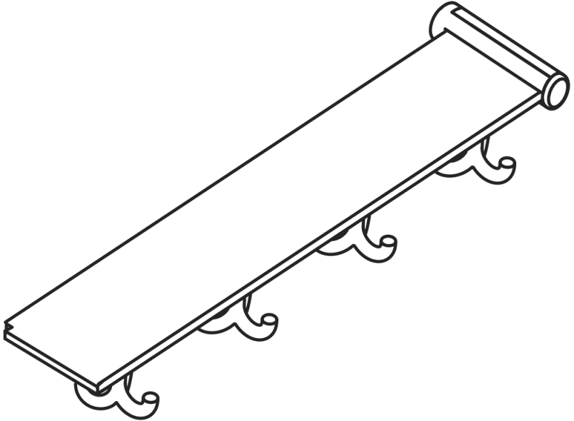 800.03.414 Удлинительная полка с крючками, 4 места HEWI Kids - Вид №7