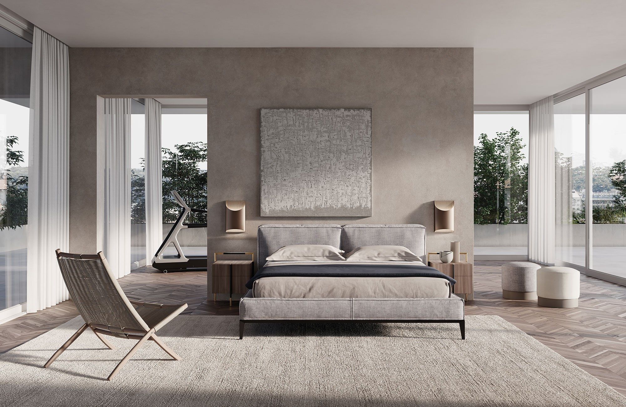 Прикроватная тумбочка из шпона с ящиками Frigerio Кевин ARCH-00123042 - Вид №3