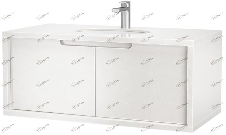 DWFI Тумба под умывальник одинарная настенная, лакированная  00002296 