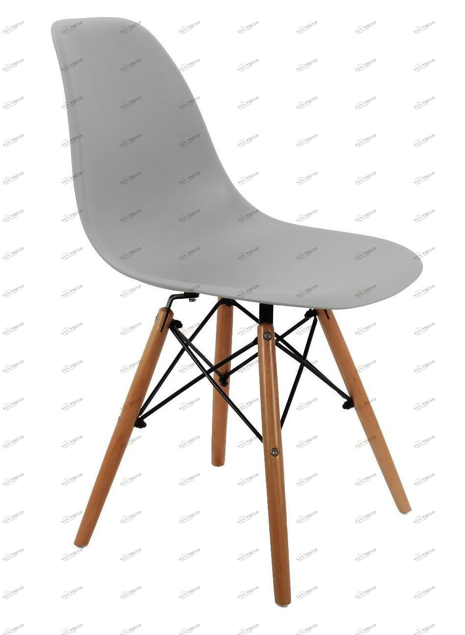 Стул с деревянными ножками серый Eames BRADEX HOME  00-3973897 Серый 