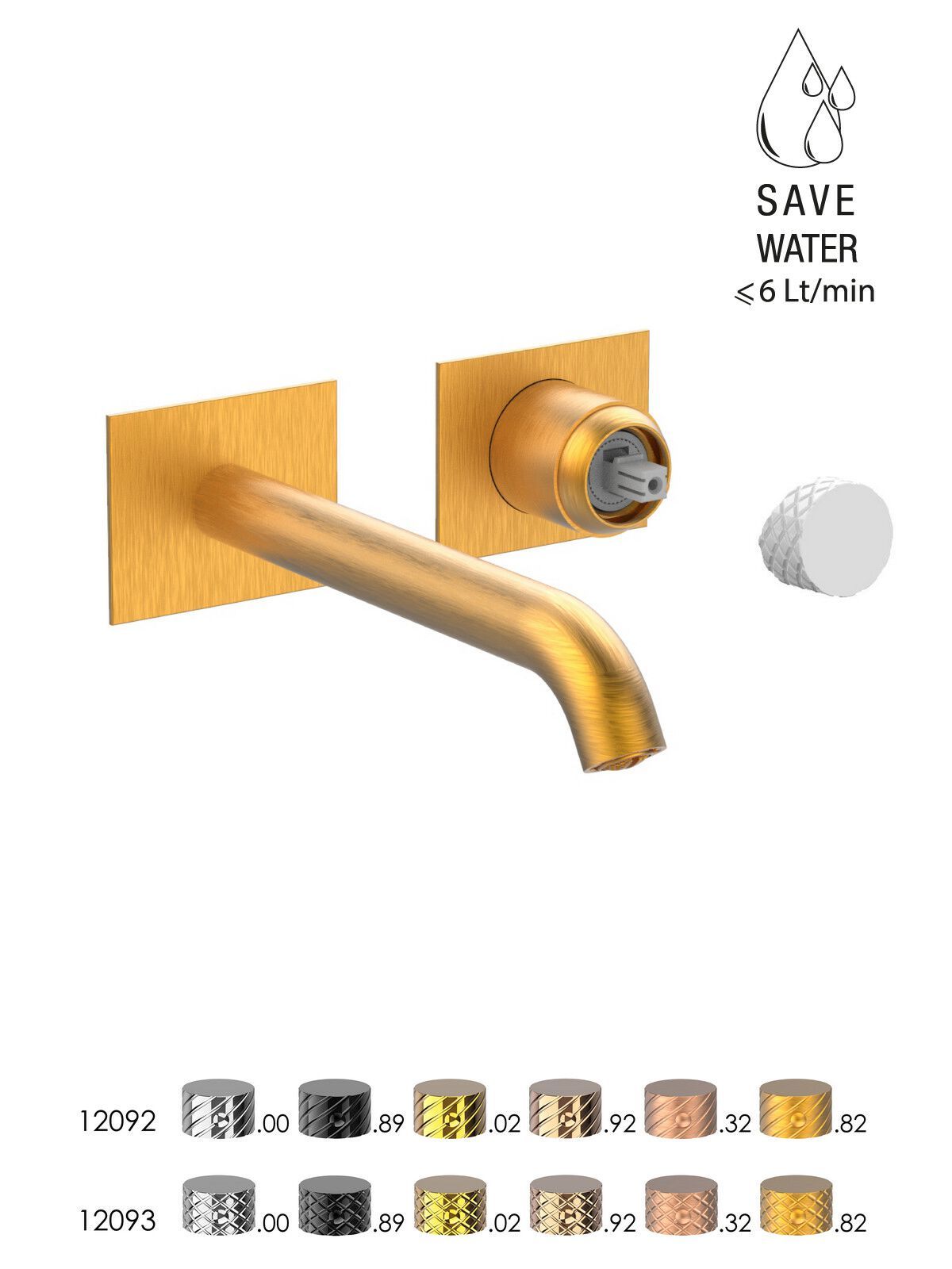 Настенный смеситель для раковины без слива с ограничителем расхода Rubinetterie Frattini Pepe XLS ARCH-00093332 - Вид №42