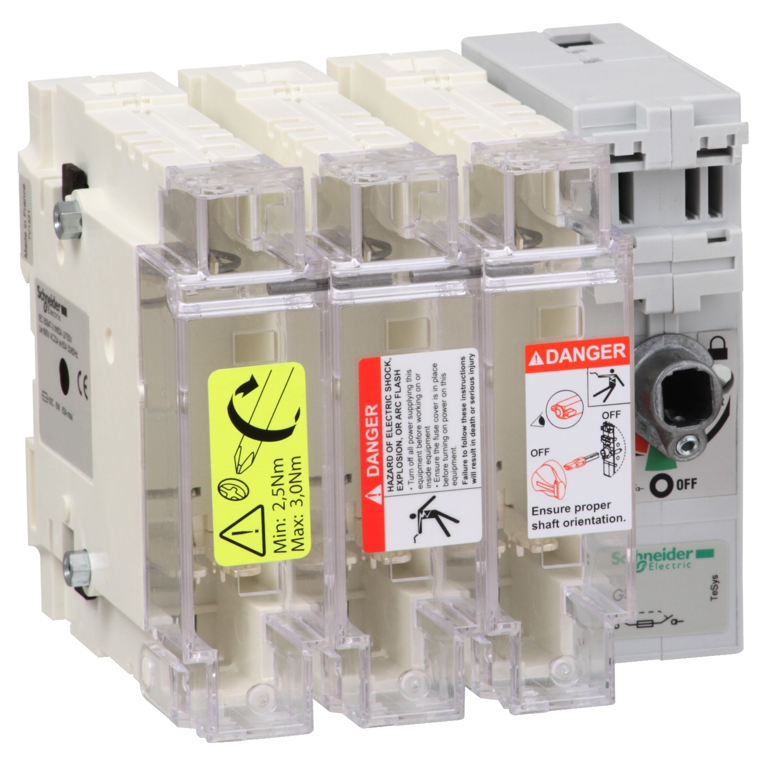 GS2G3 Рубильник с предохранителем GS 63А 3P, 00C Schneider Electric TeSys 