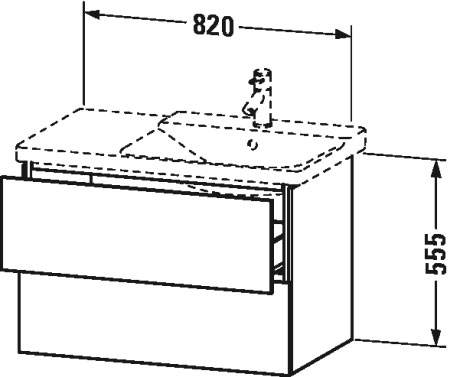 LC624904747 L-Cube Тумбочка подвесная Каменно-синий глянцевый лак Duravit - Вид №1
