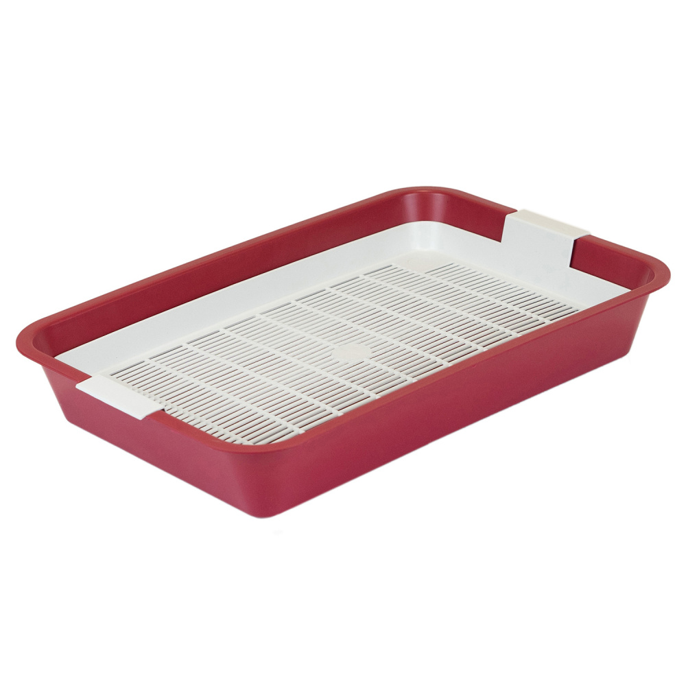 ПР0058892 Туалет для кошек с сеткой 40х26х6,5см, рубиновый Дарэленд 