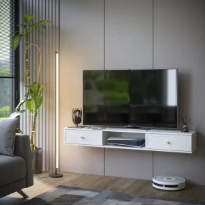 Тумба под телевизор KONSENSA Амьен 150x20x30 см ЛДСП цвет белый