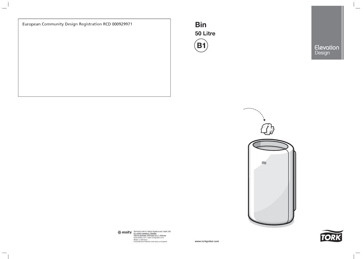 56300838 Мусорный бак 50 л Tork  - Вид №6