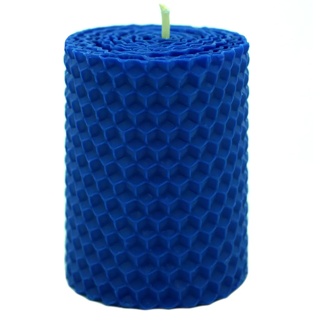 Свеча вощинная цилиндр синяя 5x6.5 см EVIS STLM-2055774