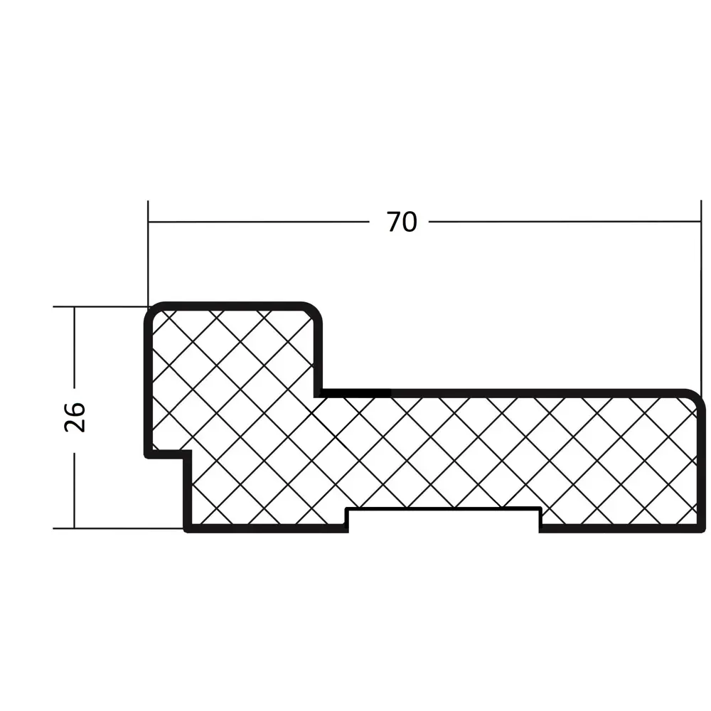 Дверная коробка ламинация финиш-бумага цвет ясень бежевый 2070x70x26 мм (комплект 3 шт.) VERDA STLM-2132038 - Вид №2
