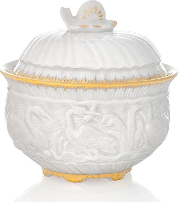 67396 Meissen Сахарница 10,5см "Лебединый сервиз" (золотой кант) Фарфор 