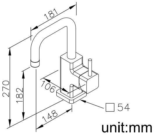JUSTIME Смеситель для умывальника из хромированной латуни Mark 6909-91-80cp - Вид №1