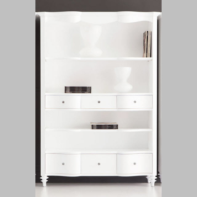 Книжный шкаф белый с ящиками Rimini PUSHA - 062943 Белый  - Вид №1