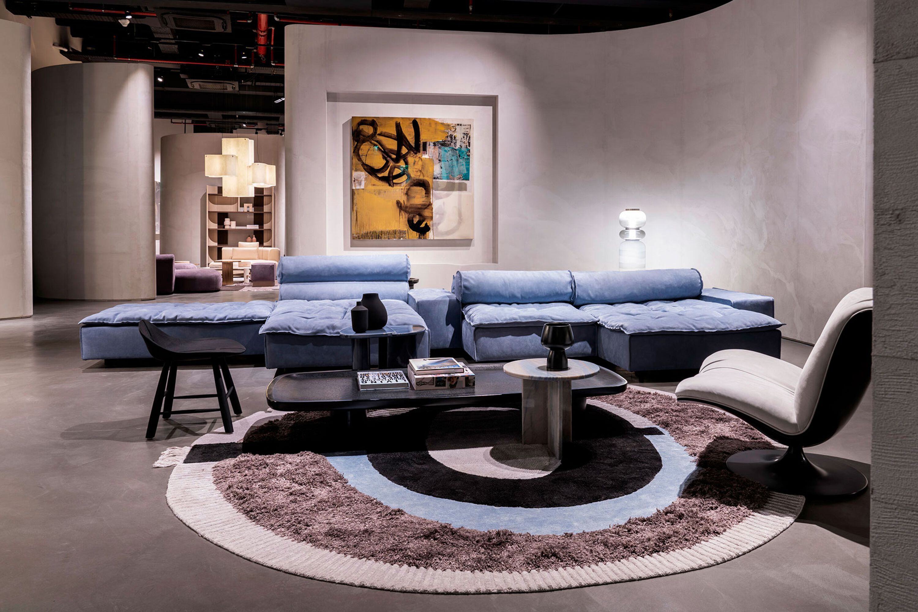 Круглый ковер ручной работы с геометрическим рисунком Baxter Himani ARCH-00039556 - Вид №1