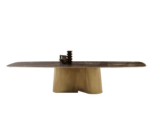 Обеденный стол из нержавеющей стали с столешницей SuperMarmo