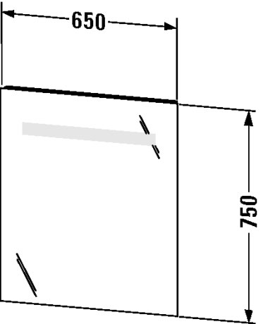 KT733000000 Зеркало с подсветкой Ketho #KT7330 650 x 41 мм Duravit - Вид №2