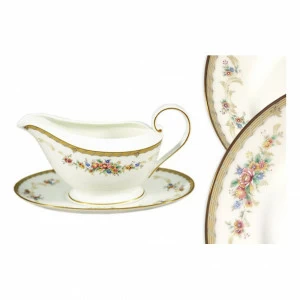 Соусник фарфоровый на блюдце белый с золотым "Наслаждение" NARUMI НАСЛАЖДЕНИЕ 00-3946556 Белый;золото