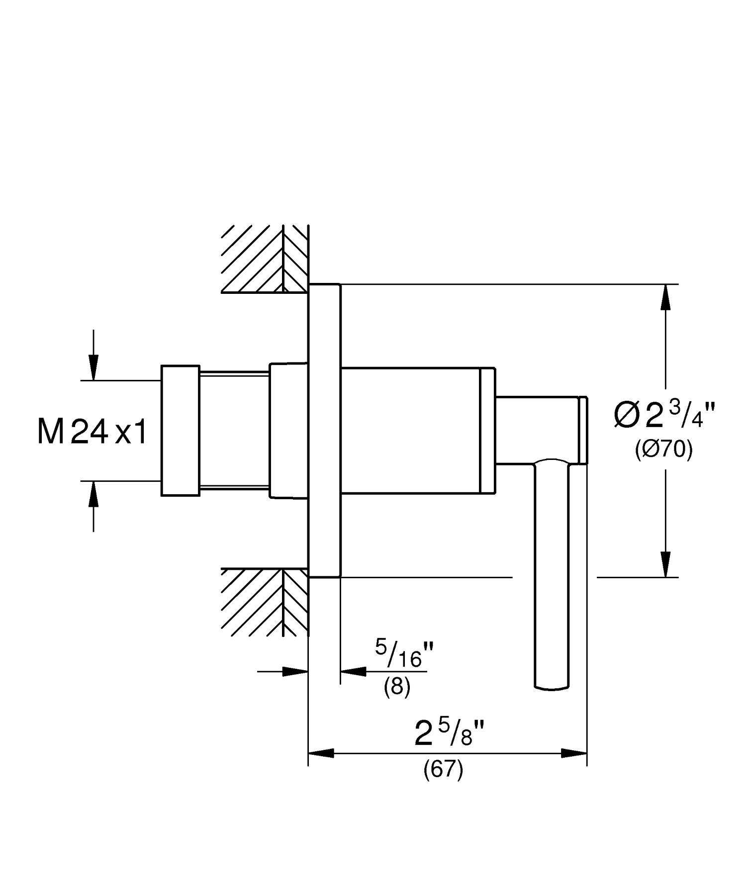 Наружный смеситель для душа с одним отверстием Grohe Атриум ARCH-00109745 - Вид №4