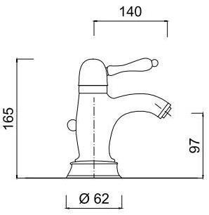 Rubinetteria Giulini Смеситель для умывальника, однорычажный Harmony - harmony crystal 9541a - Вид №1
