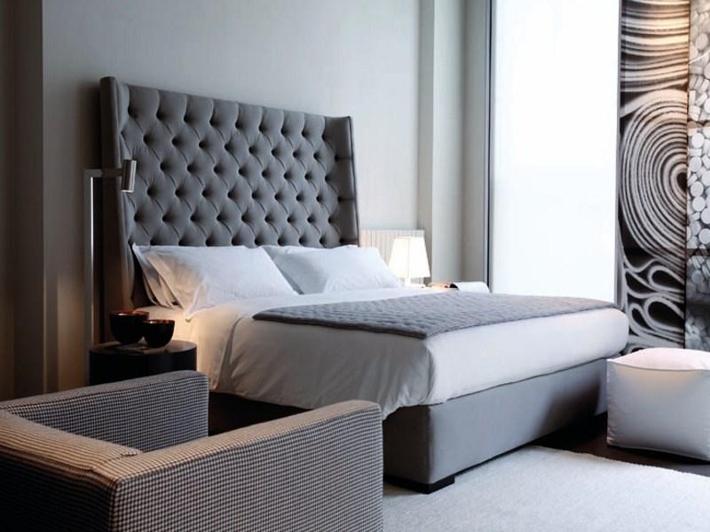 Meridiani Двуспальная кровать из ткани с тафтинговым изголовьем Turman sun-id-1371287 - Вид №1