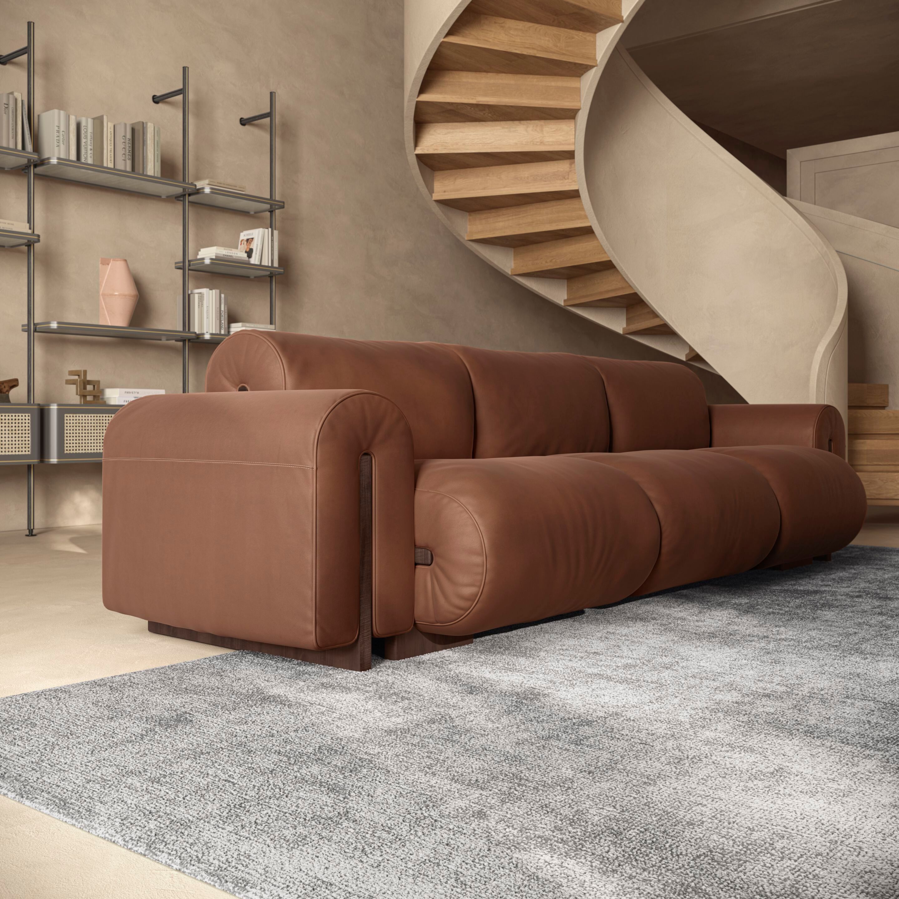 3-местный кожаный диван Natuzzi Italia COLLE ARCH-00058625 - Вид №3