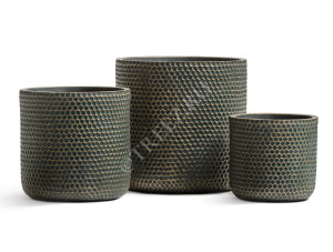 41.1020-0042-GG-31 Кашпо  ERGO - серия Oriental - Цилиндр - Окись с золотой патиной Цветочная коллекция