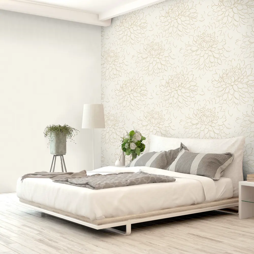 Обои флизелиновые Grandecolife Flower бежевые 1.06 м GDR142127 89335982 STLM-2194761 - Вид №4