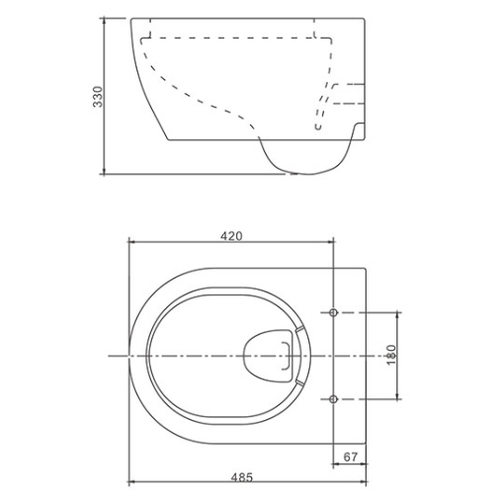 NC2038V Подвесной унитаз SSWW NC - Вид №1