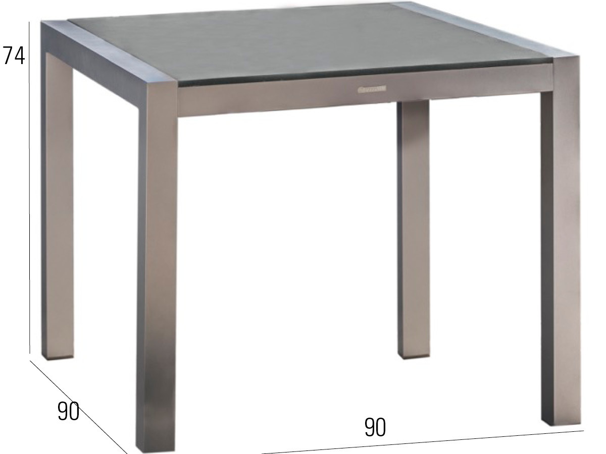 98.00.0880 Набор Manhattan Alu Set - 5 шт. Включая 4x кресла Manhattan Alu Tex black + 1x стол Kennedy Alu 90 × 90 Mbm - Вид №2