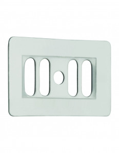 061800 000 00  Решетка перелива прямоугольная для мойки из керамогранита, 38 x 62 мм, нержавеющая сталь Valentin Сталь